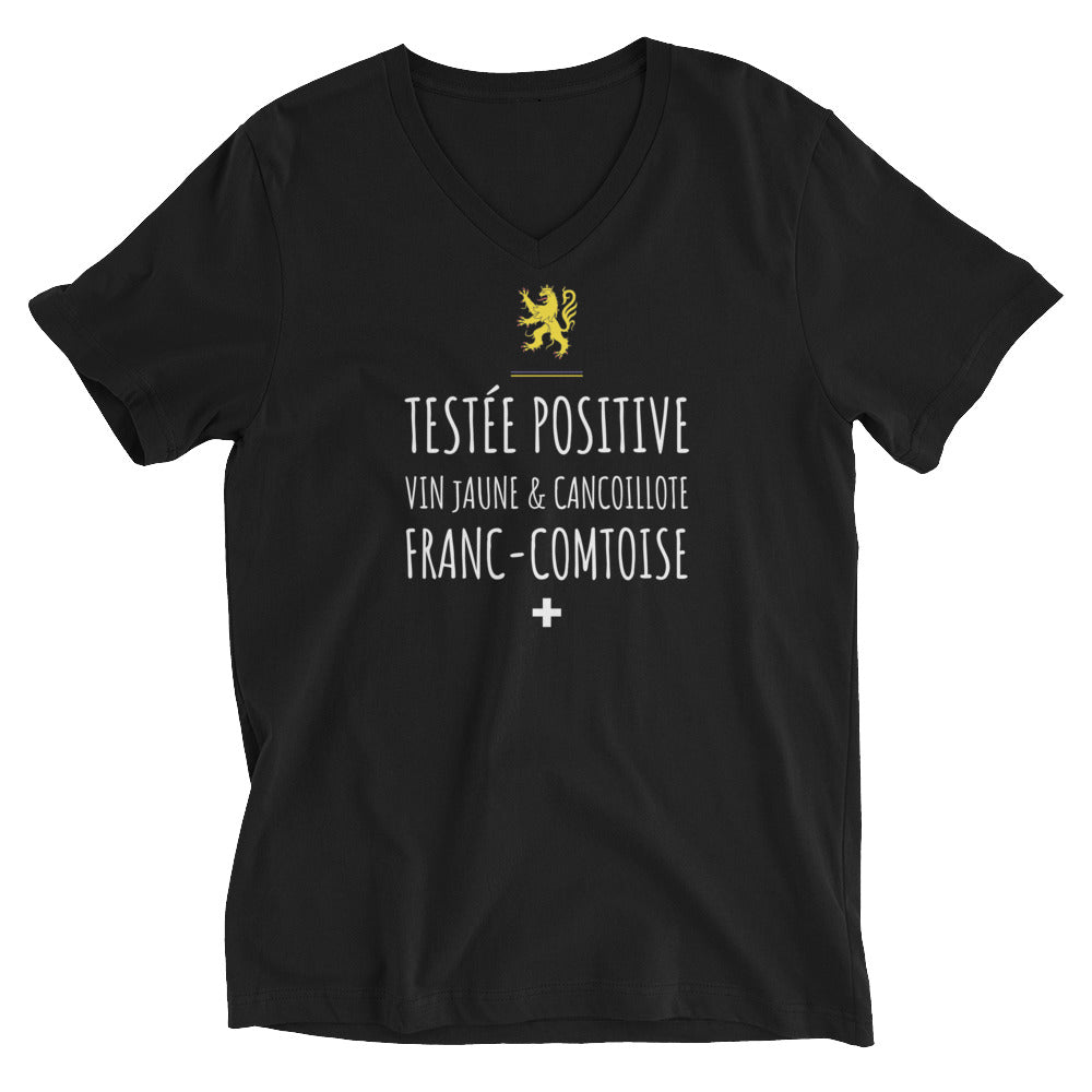 T-shirt Franche-Comté blanc - Fierté locale en col V