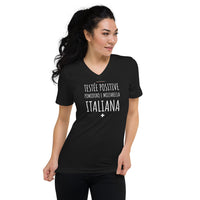 Thumbnail for T-shirt Italie blanc dos - Fierté et humour au col V