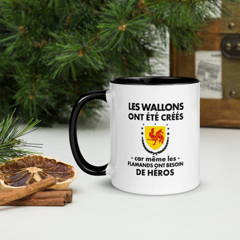 Mug Tasse Belgique, Wallonie Humour - Et le 8e jour Dieu Créa les Wallons - Imprimé deux côtés