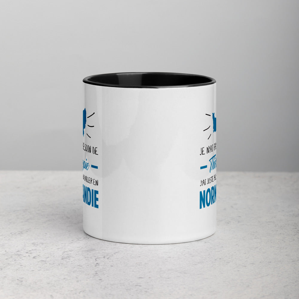 Je n'ai pas besoin de Thérapie, j'ai juste besoin d'aller en Normandie - Mug Tasse pour le café de couleur - Ici & Là - T-shirts & Souvenirs de chez toi