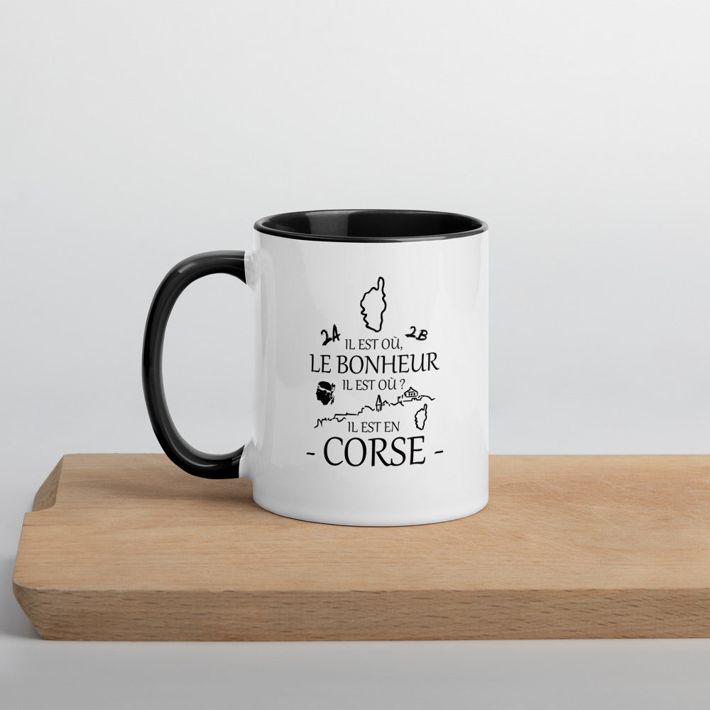 Mug Corse noir - Il est où le bonheur, il est où ?