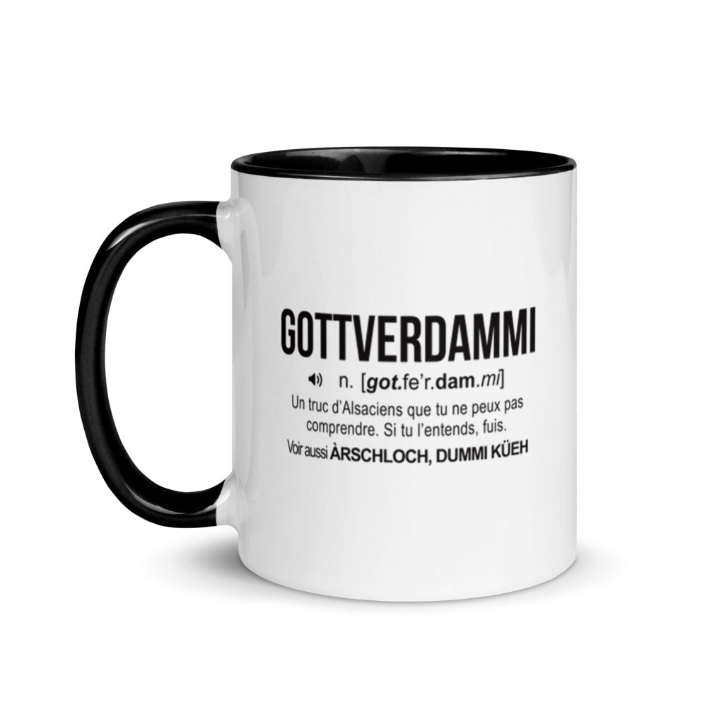 Tasse Alsace jaune - Gottverdammi définition humoristique