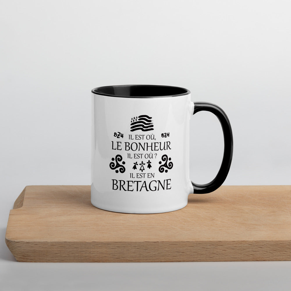 Mug Bretagne rouge - Il est où le bonheur, il est où ?