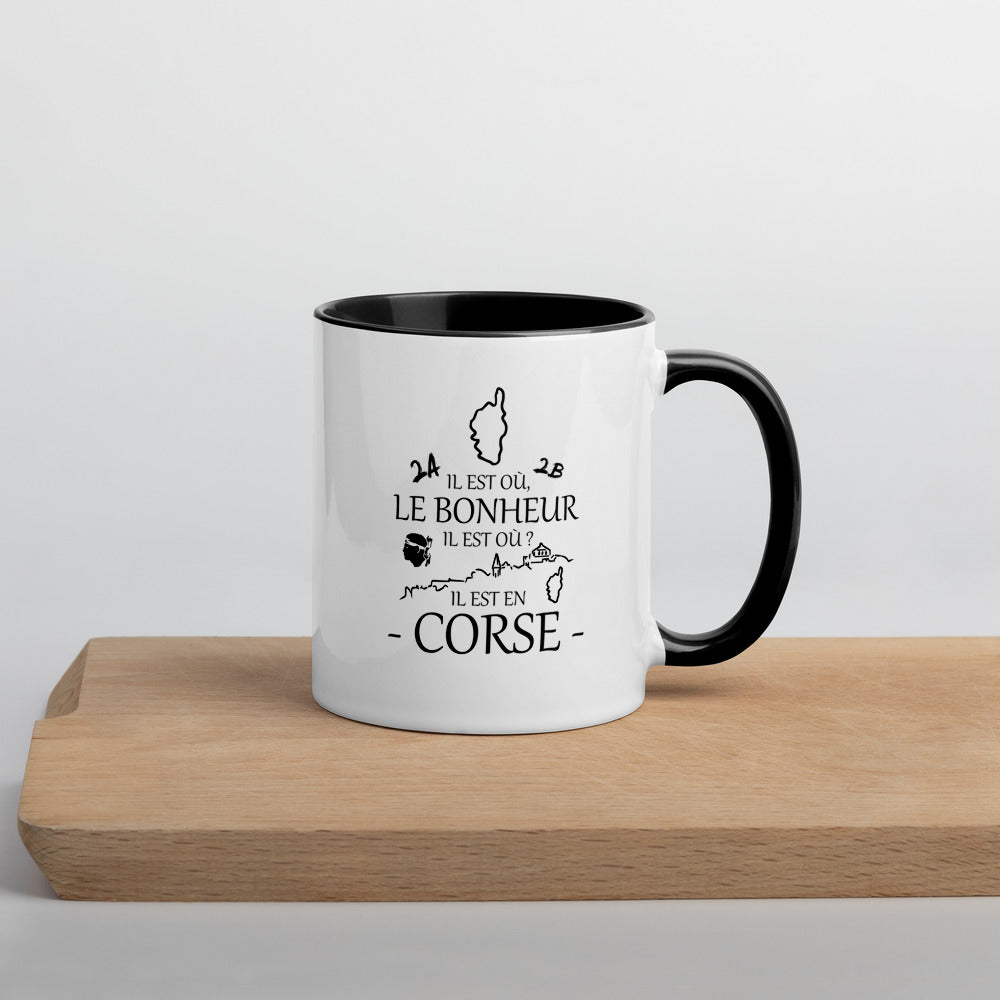 Mug Corse rouge - Il est où le bonheur, il est où ?