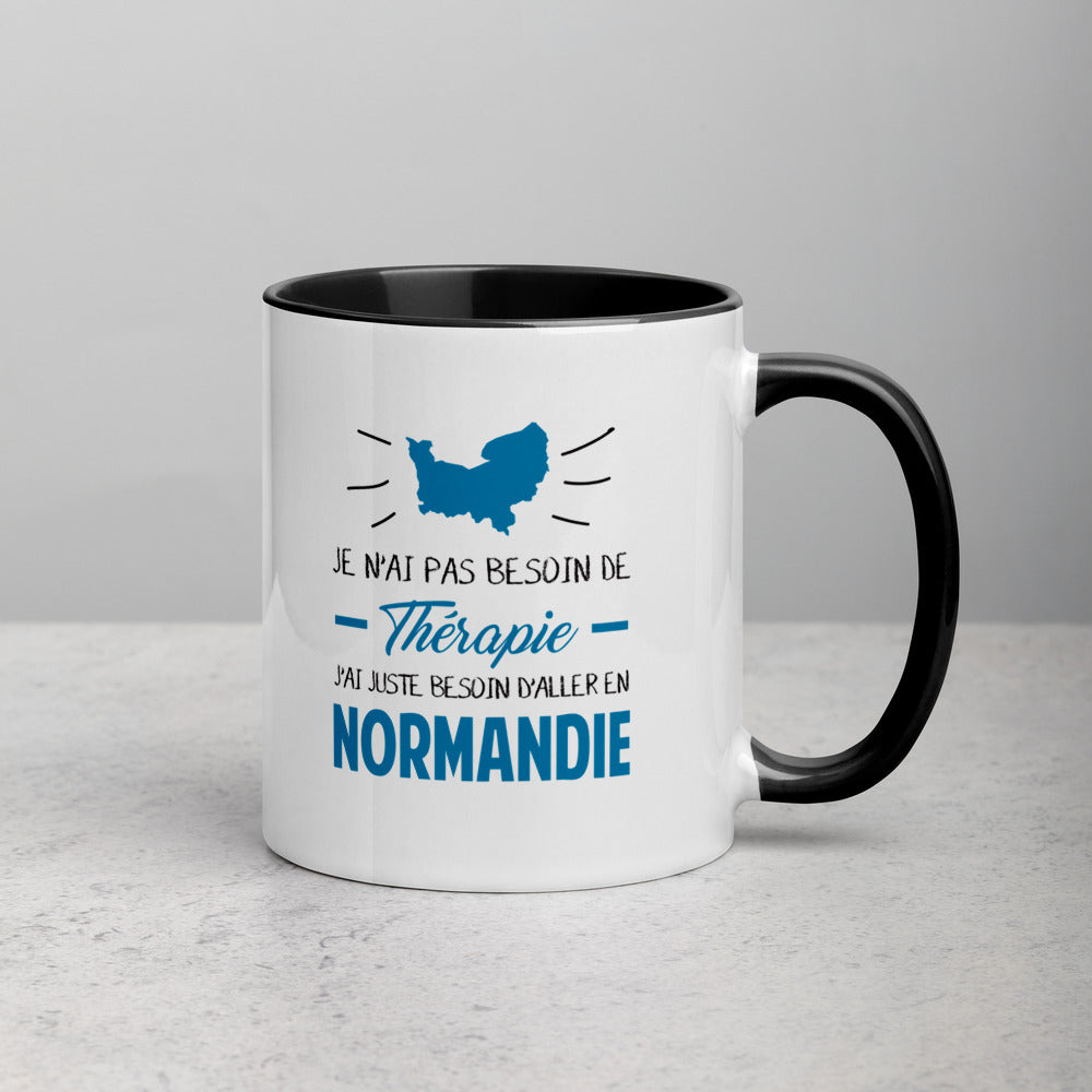 Je n'ai pas besoin de Thérapie, j'ai juste besoin d'aller en Normandie - Mug Tasse pour le café de couleur - Ici & Là - T-shirts & Souvenirs de chez toi