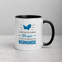 Thumbnail for Je n'ai pas besoin de Thérapie, j'ai juste besoin d'aller en Normandie - Mug Tasse pour le café de couleur - Ici & Là - T-shirts & Souvenirs de chez toi
