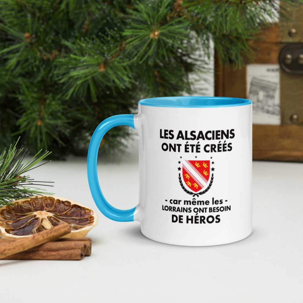 Mug Alsace bleu - Et le 8e jour Dieu créa les Alsaciens