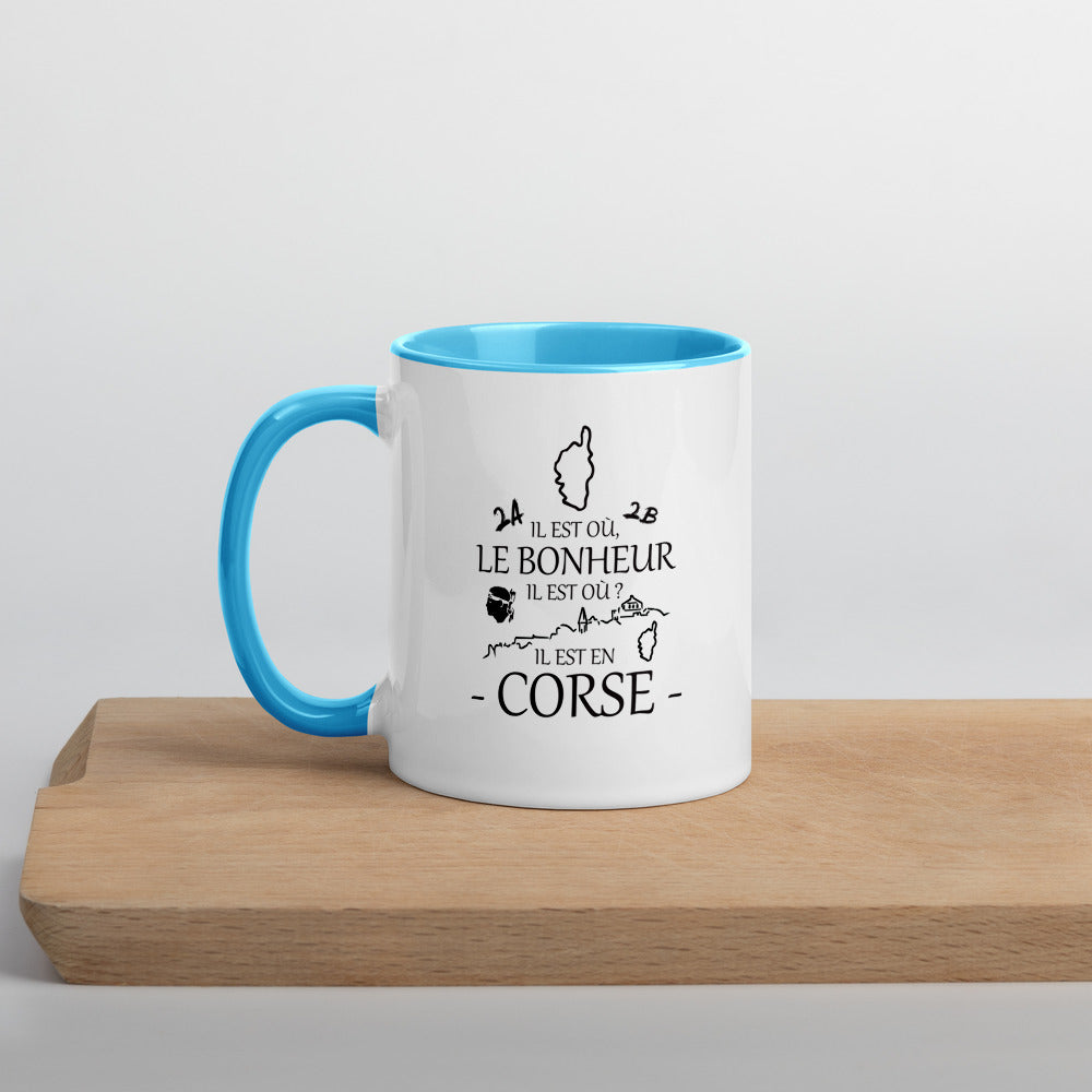 Mug Corse noir dos - Il est où le bonheur, il est où ?