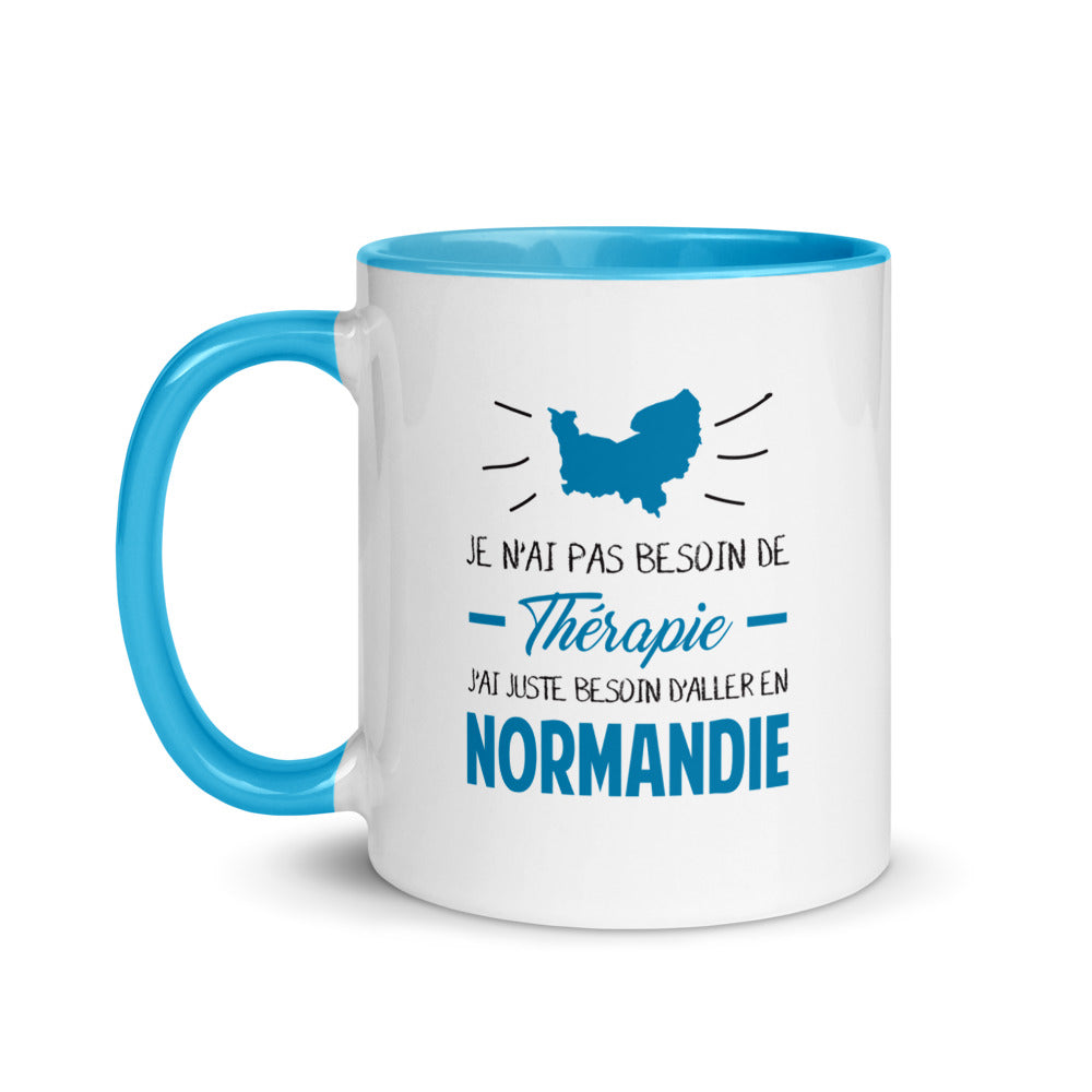 Mug Normandie noir - Je n'ai pas besoin de thérapie