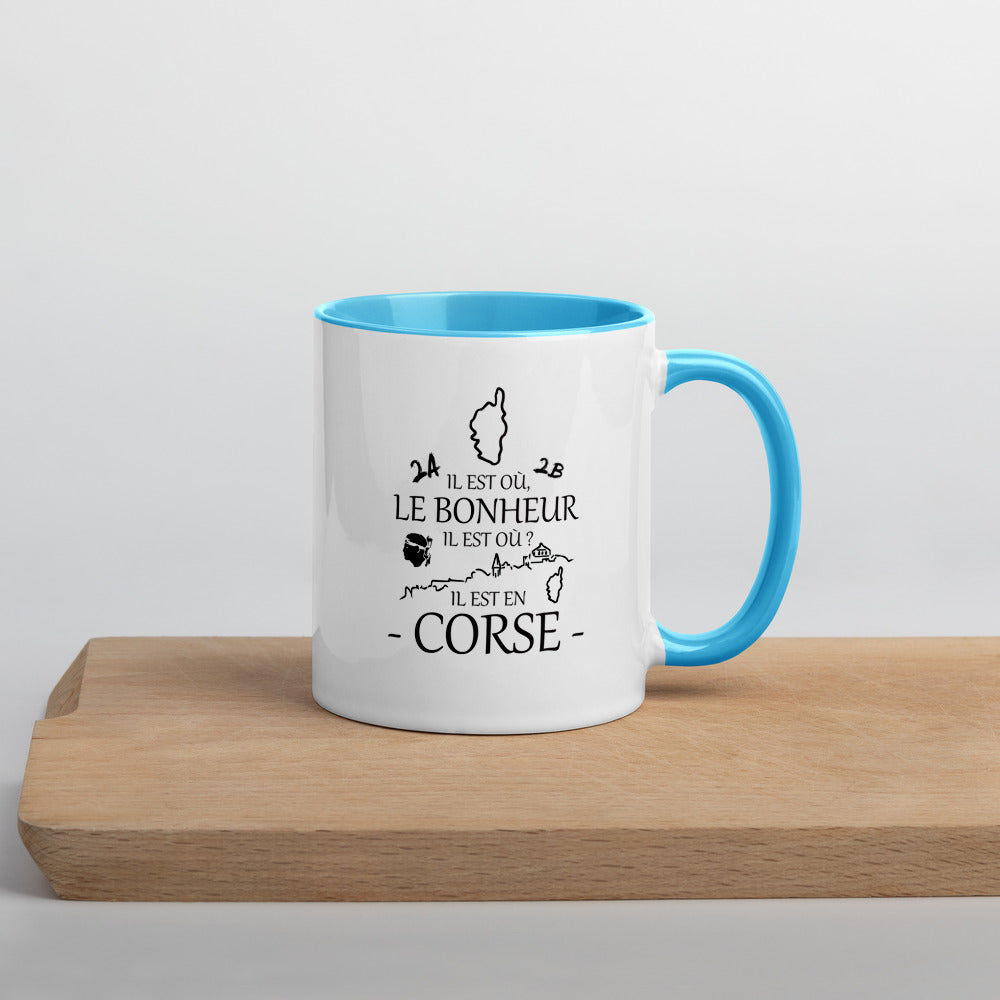 Mug Corse rouge dos - Il est où le bonheur, il est où ?