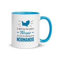 Thumbnail for Mug Normandie noir dos - Je n'ai pas besoin de thérapie