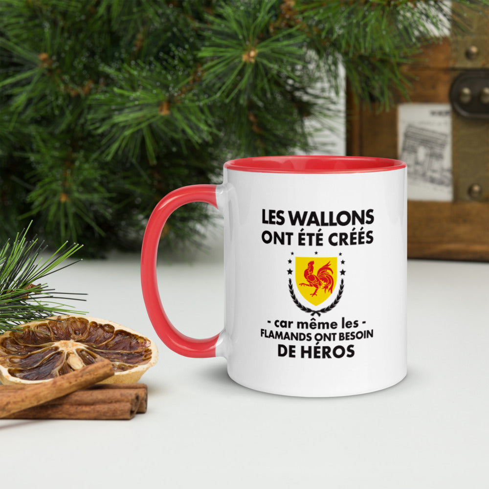 Mug Wallonie orange - Et le 8e jour Dieu créa les Wallons
