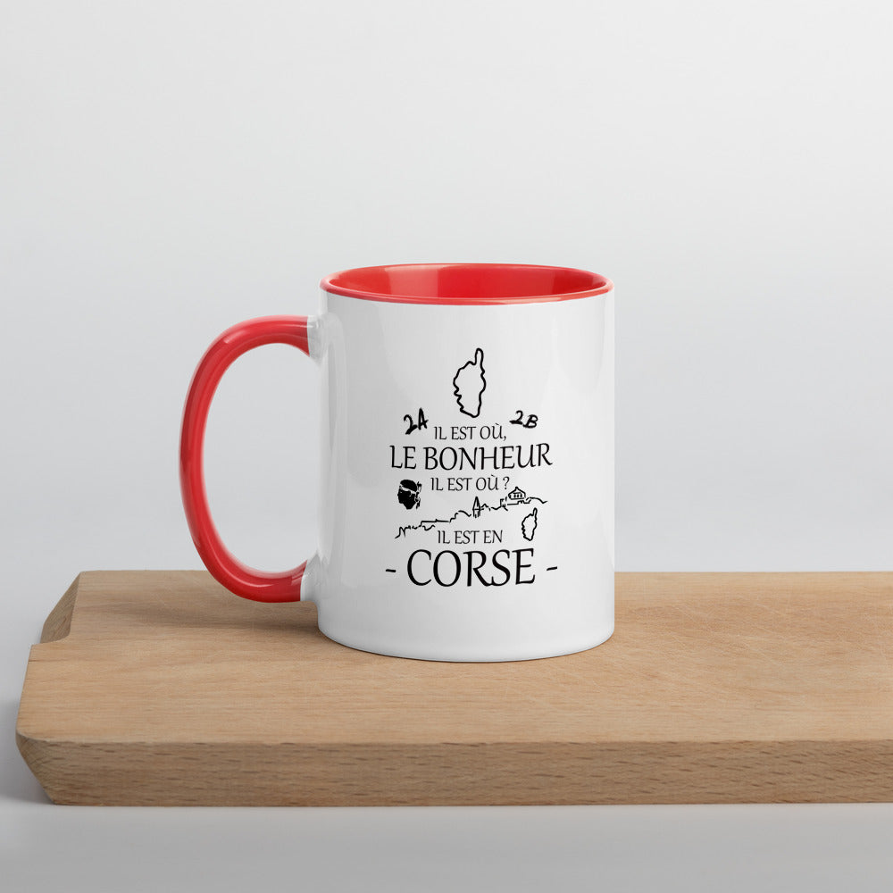 Mug Corse bleu - Il est où le bonheur, il est où ?
