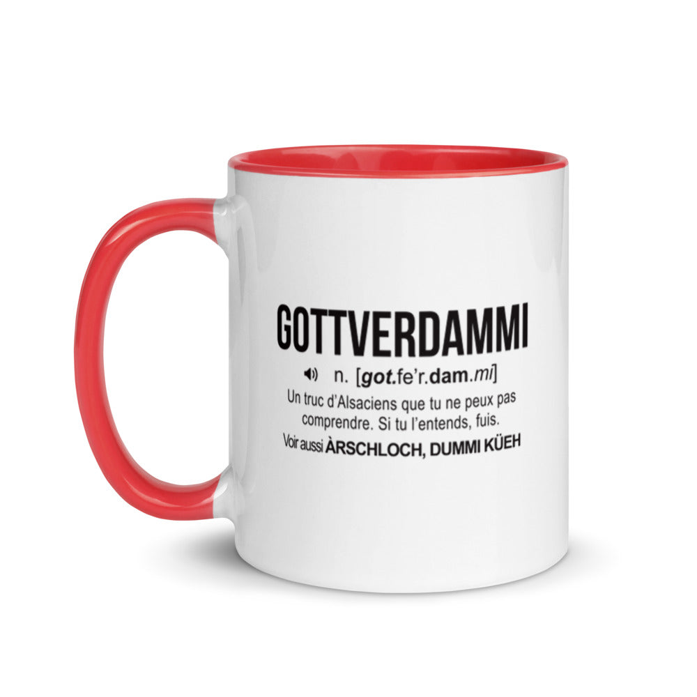 Tasse Alsace noir - Gottverdammi définition humoristique