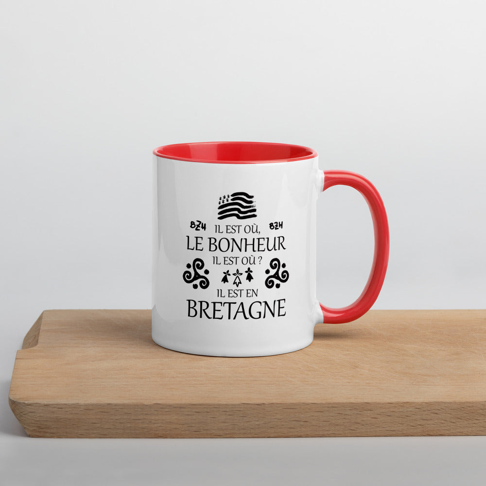Mug Bretagne jaune - Il est où le bonheur, il est où ?