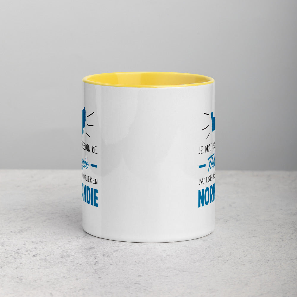 Je n'ai pas besoin de Thérapie, j'ai juste besoin d'aller en Normandie - Mug Tasse pour le café de couleur - Ici & Là - T-shirts & Souvenirs de chez toi