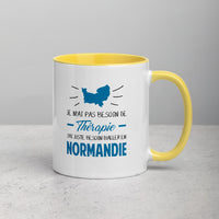 Thumbnail for Je n'ai pas besoin de Thérapie, j'ai juste besoin d'aller en Normandie - Mug Tasse pour le café de couleur - Ici & Là - T-shirts & Souvenirs de chez toi