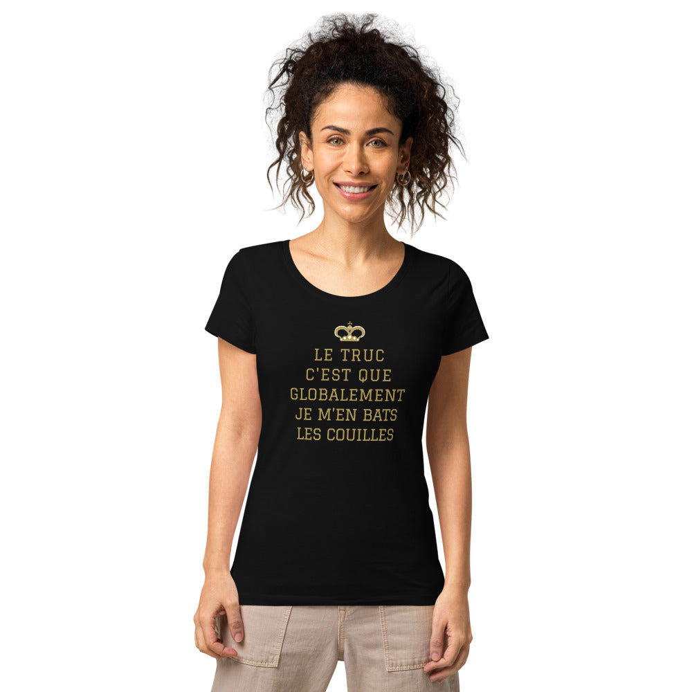 T-shirt humour femme noir dos - Je m'en bats les couilles