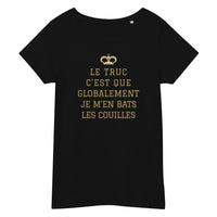 Thumbnail for T-shirt humour femme bleu marine - Je m'en bats les couilles