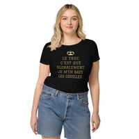 Thumbnail for T-shirt humour femme vert bouteille dos - Je m'en bats les couilles