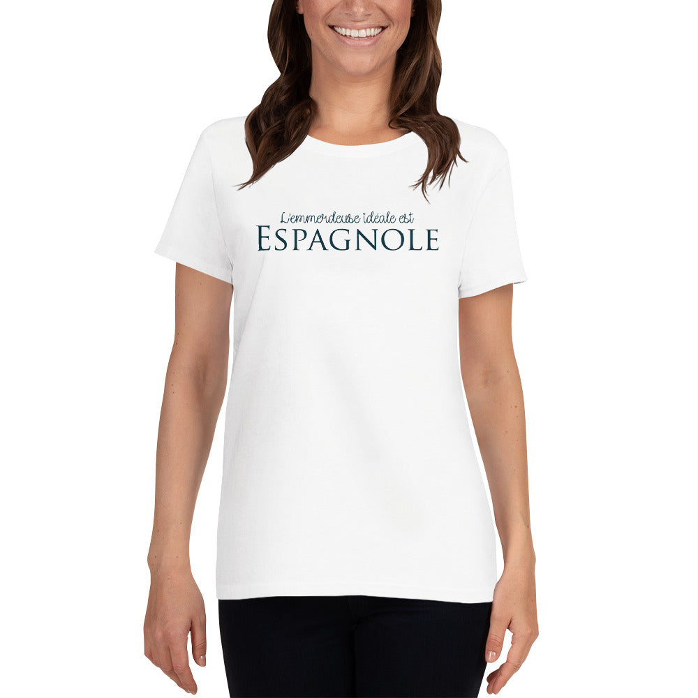 T-shirt Espagne blanc - L'emmerdeuse idéale est Espagnole dos