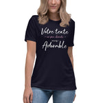 T-shirt Décontracté pour Femme - Cadeau humour Personnalisable - Un peu chiante mais adorable