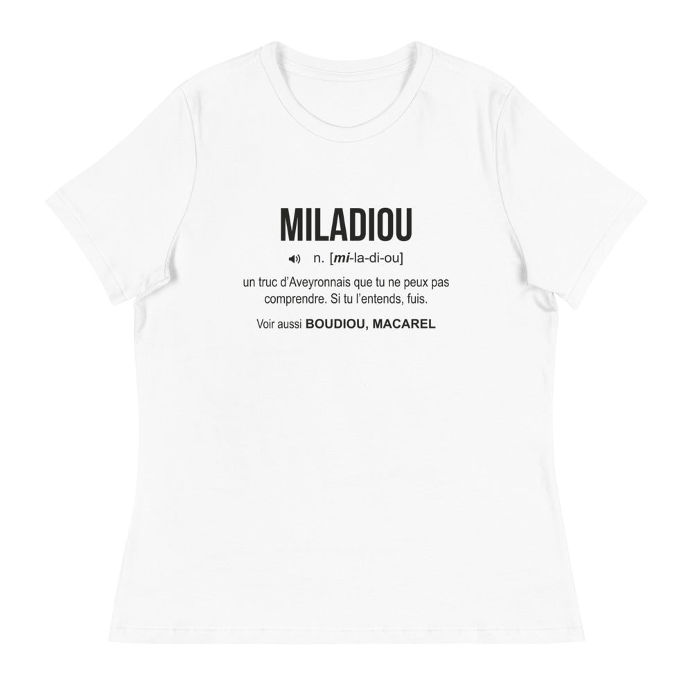 Définition Miladiou Aveyron- T-shirt décontracté femme - Ici & Là - T-shirts & Souvenirs de chez toi