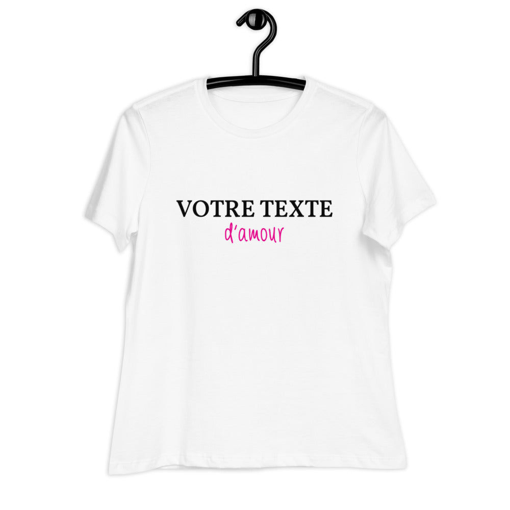 "Texte personnalisable" - D'amour - T-shirt Décontracté pour Femme