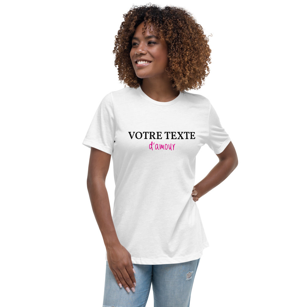 "Texte personnalisable" - D'amour - T-shirt Décontracté pour Femme