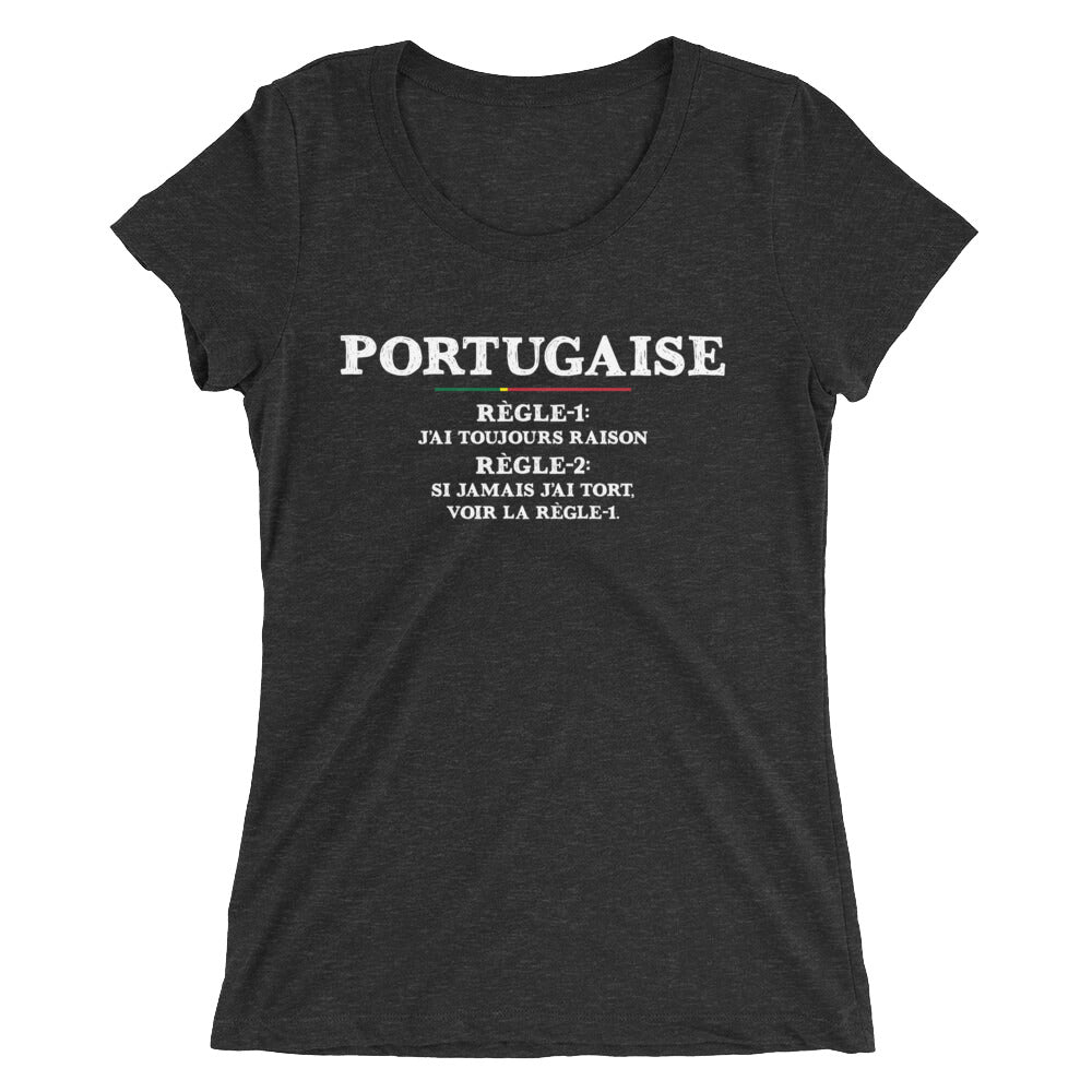 T-shirt Portugal noir anthracite - J'ai toujours raison