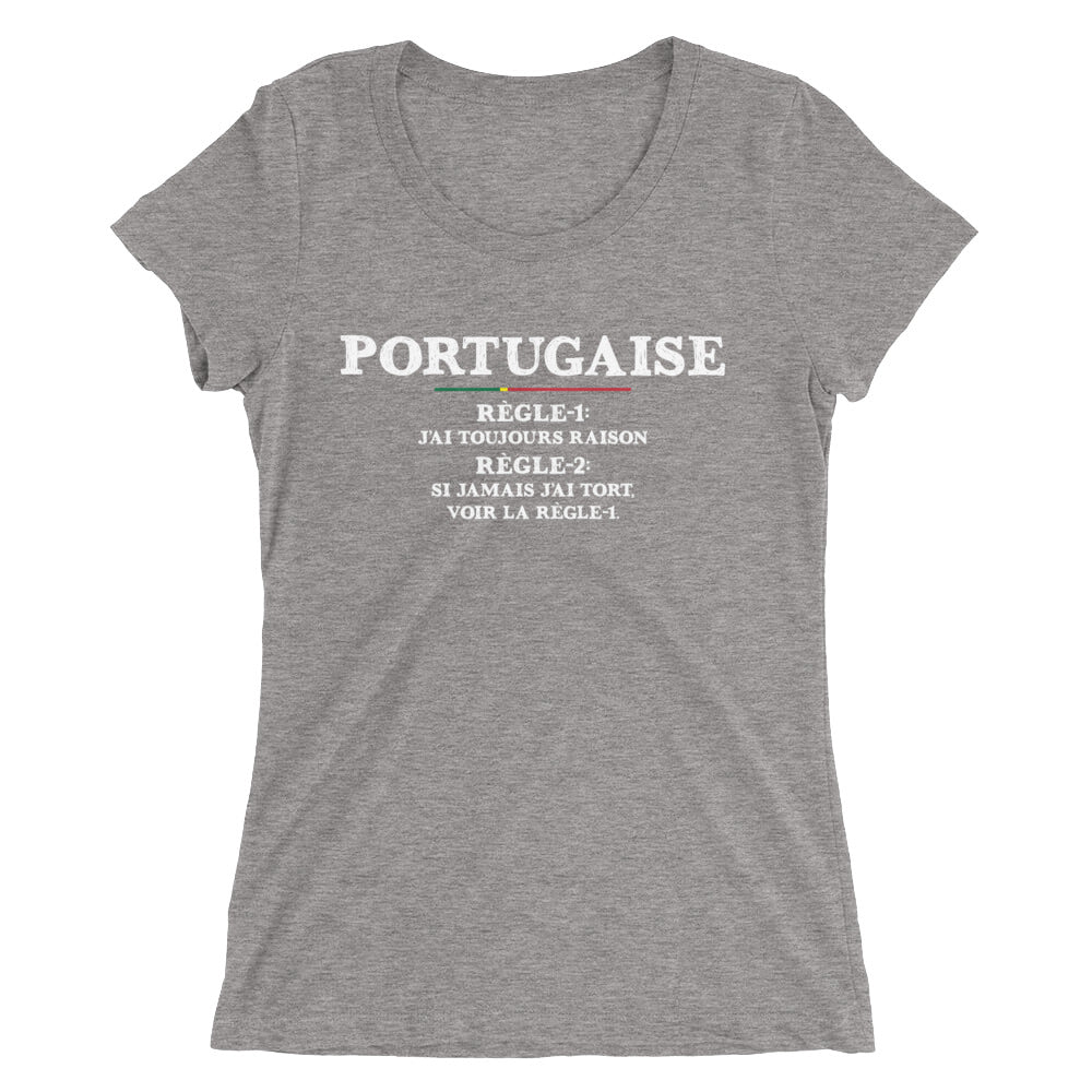 T-shirt Portugal noir anthracite dos - J'ai toujours raison